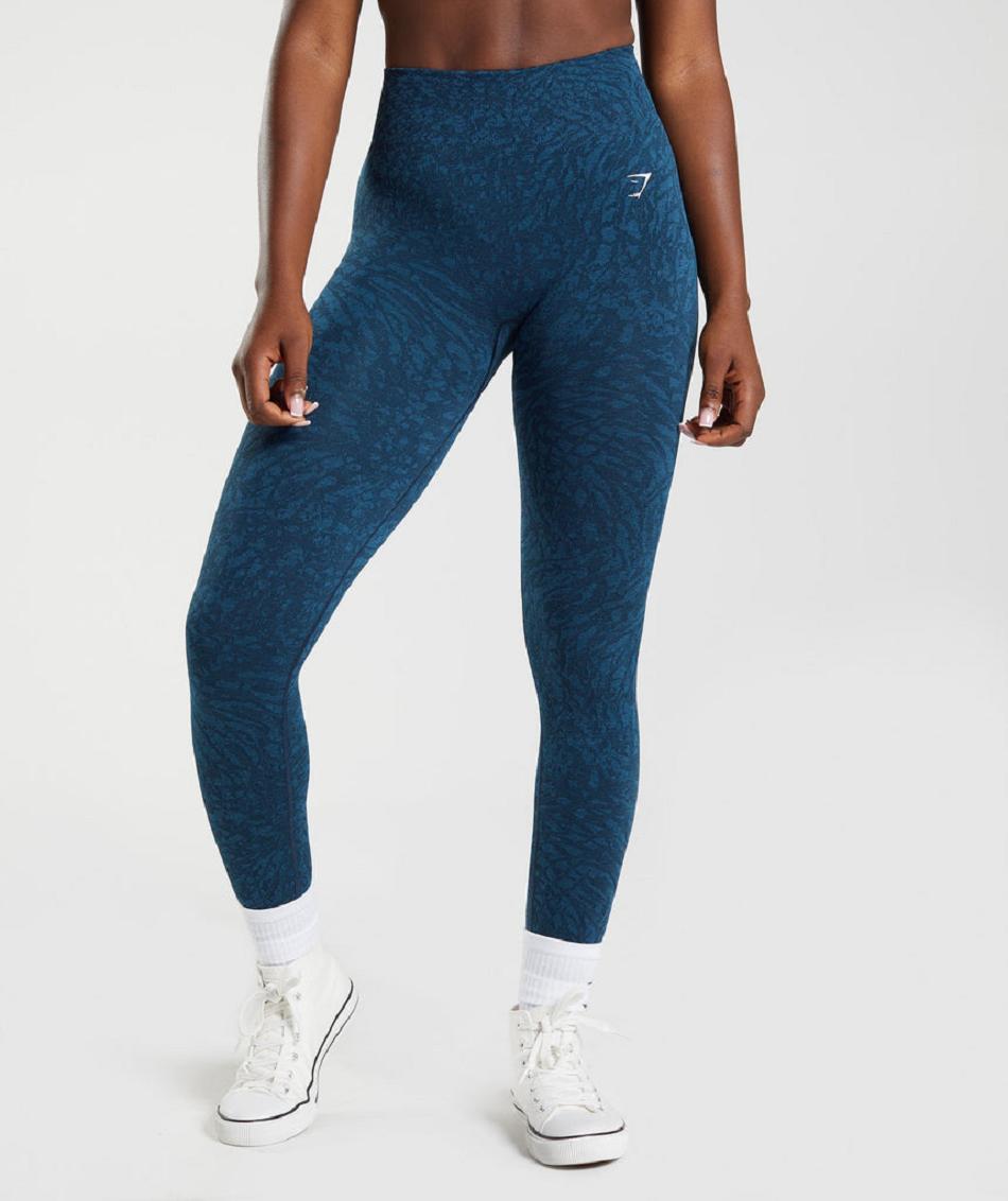 Leggins Gymshark Adapt Animal Seamless Mujer Azul Marino | CO 2809AHK